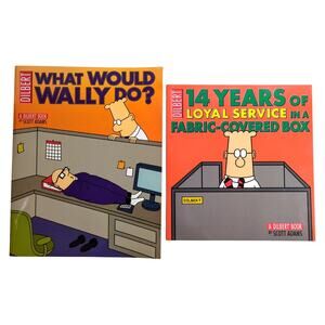 Dilbert Comic Strip Book Lot What Would Wally Do 14 Years of Loyal Service Adams